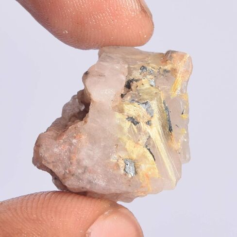REAL-GEMS حجر كوارتز خشن خشن من الكوارتز الذهبي 29.50 قيراط حجر روتيلاتد خشن، أحجار كريمة سائبة، أحجار كريمة خام خام معتمدة in Saudi Arabia