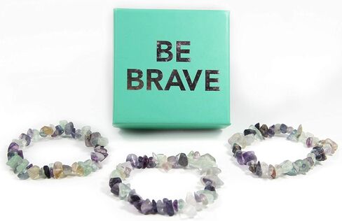 Fluorite Gemstone Stretch Bracelet. Inspirational or Get Well Soon Gifts for Women. Natural Healing Crystals. Purple and Green for Cancer Awareness and More! in Saudi Arabia