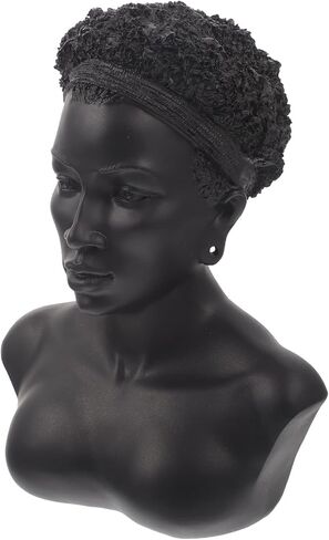 Zerodeko Black African Jewelry Bust Mannequin Resin Jewellry Necklace Earring Pendant Display Stand Holder Organizer Home Decor Photography Prop in Saudi Arabia