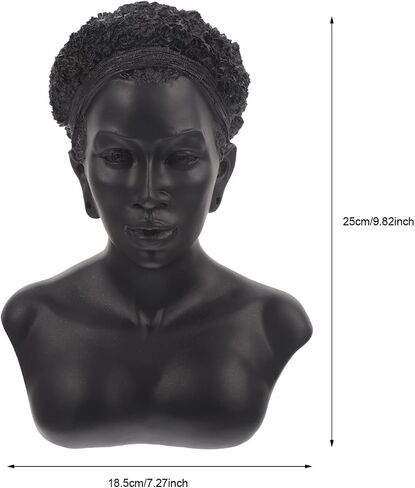 Zerodeko Black African Jewelry Bust Mannequin Resin Jewellry Necklace Earring Pendant Display Stand Holder Organizer Home Decor Photography Prop in Saudi Arabia