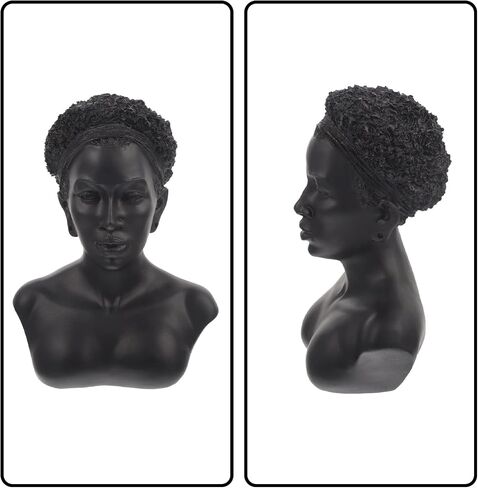 Zerodeko Black African Jewelry Bust Mannequin Resin Jewellry Necklace Earring Pendant Display Stand Holder Organizer Home Decor Photography Prop in Saudi Arabia
