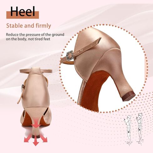 في سي اي اكس اكس في سي اي حذاء رقص نسائي مغلق من الامام بمقدمة ناعمة لممارسة السالسا اللاتينية وكعب للرقص الاجتماعي، موديل 3527 in Kuwait