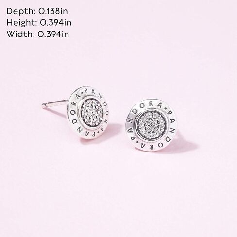 Pandora Jewelry Sparkling Pandora Logo Stud Cubic Zirconia Earrings in Sterling Silver in Kuwait
