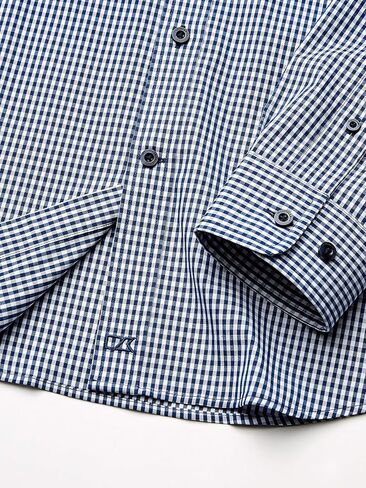Cutter & Buck Men's Green Carolina Panthers Anchor Gingham Long Sleeve Button-Up Shirt in Saudi Arabia