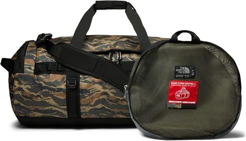 ذا نورث فيس شنطة دفل من بيس كامب ال نيو رمادي داكن واخضر بطباعة مموهة/ تي ان اف اسود، مقاس واحد in Kuwait