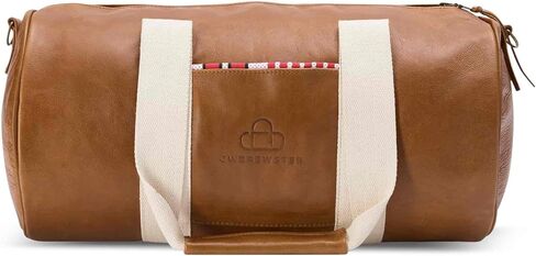 Handmade Full Grain Leather Small Duffel Bag Gym Bag | 23L | 19" | Weekender | Carry On | Sport Bag (Brown) (Classic) in Saudi Arabia