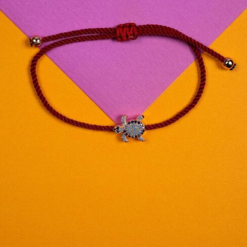 سوار السلحفاة البحرية - مجوهرات بحرية مصنوعة يدويًا مع سحر السلحفاة | حجم قابل للتعديل | مستوحاة من المحيط | هدية مثالية in Kuwait