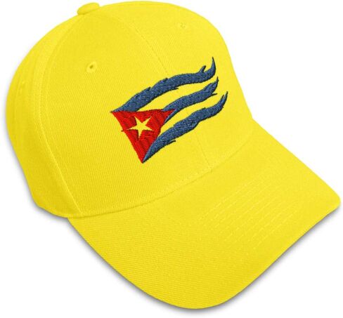 Custom Baseball Cap Cuba Cuban Flag Flame Embroidery Flags Acrylic Automitive Dad Hats for Men & Women in Saudi Arabia