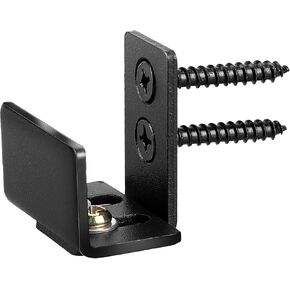 Vin Beauty Wall-Mounted Sliding Barn Door Floor Guide, Barn Door Stopper for Track, Pocket U Brackets Door Kit, Adjustable Flush Bottom Sliding Barn Door Guides Hardware Kit, Black