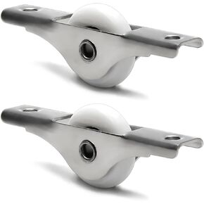 MroMax 10Pcs 23mm/0.91" Dia Screen Door Rollers Nylon White Sliding Wheel Electroplating Sliding Wheel with Stainless Steel Shell for Garage Screen Door