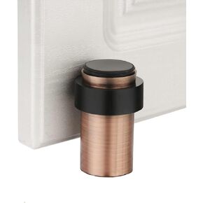 Floor Door Stopper,Bronze Door Stop Stainless Steel Modern Door Stoppers Wall Protector Commercial Door Bumper Wedge Decorative Cylindrical Floor Mount Door Stops 2.6 inch