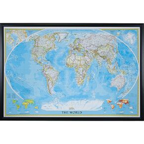 Craig Frames Wayfarer, Classic World Push Pin Travel Map