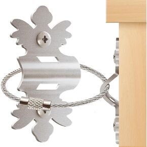 HAOWIN Metal Furniture Anchors (10 Pack) for Baby Proofing, Furniture Straps Anti Tip Furniture Anchor Securing 600 LBS, Keep Baby Pet Safe from Falling Furniture, Metal Silver Earthquake Straps
