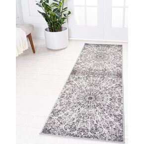 Unique Loom Sofia Collection Area Rug - Grace (2' x 13' 1" Runner, Turquoise/ Ivory)
