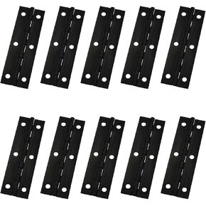TAODAN 10PCS Long Black Right Angle Hinges Toolbox Hinges Tinplate Gift Wooden Box Hinges Narrow Iron Hinges for Doors Cabinets Wardrobes Closets Bookcases Boxes Black
