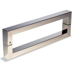 12 Inch Stainless Steel Matte Black Door Handles Modern Door Handle Pulls for Commercial Glass Entrance Doors Sliding Barn Door Shower Door Home Interior Exterior Fiberglass Door, Square Rectangle Bar