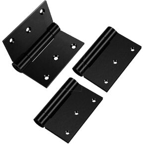 3pcs Self-Closing Heavy-duty Thickness 3mm Stainless Steel Door Hinge Commercial Grade Spring Door Hinge (4inch, Black)