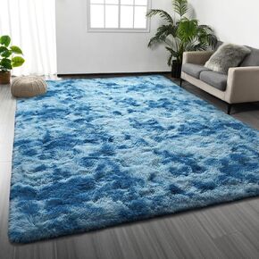 Shag Area Rug, 4 X 6 Plush Fuzzy Rugs for Living Room, Ultra Soft Fluffy Furry Rugs for Bedroom, Indoor Carpet Nursery Rugs for Kids Room Home Decor, Black