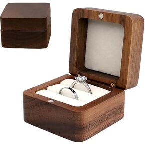 JYCMMFC Ring Box, Wedding Ring Box for Proposal, Engagement, Handmade Wooden Rustic Ring Holder Storage Box Stocking Stuffers Her Valentine's Day Christmas Gift Thanksgiving Gift