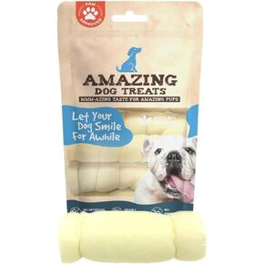 Amazing Dog Treats - Beef Cheek Rolls (6 Inch Regular - 8 Pcs) - No Hide - Safe Rawhide Alternative Dog Chew - Great for Power Chewers - Long Lasting Dog Chew - No Splinters - Retriever Rolls For Dogs