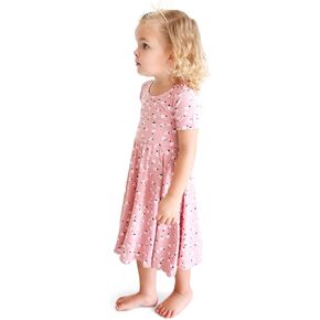Posh Peanut Little Girls Dresses - Baby Clothes from Soft Viscose from Bamboo - Perfect Kids Summer Dress (Lana Leopard - 9T)