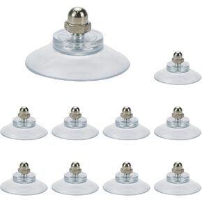 10 PCS Suction Cup,41 mm Suction Pads with Plastic Cap Clear PVC Sucker Pads Strong Adhesive Suction Holder for Window Glass Bathroom Wall Glass Door