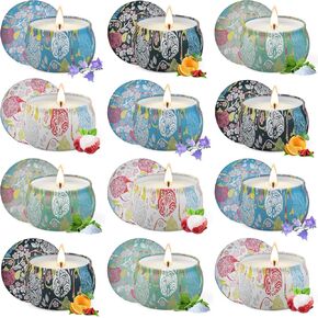 Scented Candles Gift Set, 12 Pack Aromatherapy Candle for Home Scented, Stress Relief Gifts for Women, 300 Hour Long Lasting Natural Soy Wax Candle, Birthday Gifts for Women with 3 Pcs Gifts Box