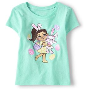 The Children's Place,And Toddler Girls Short Sleeve Graphic T-shirt,Baby-Girls,Unicorn Glow,5T