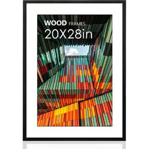YOACHNE A2 Poster Picture Frame,16.5x23.4 Natural Soild Wood White Photo Frames with HD Plexiglass,Display Picture A3 with Mat or A2 Without Mat for Wall Mounting Horizontally and Vertically