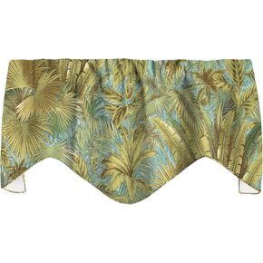 Decorative Things Valances for Kitchen Curtains, Living Room Curtains, Window Treatments Made in USA with Tommy Bahama Fabric, Swag Green Curtains Batik 53" x 18"
