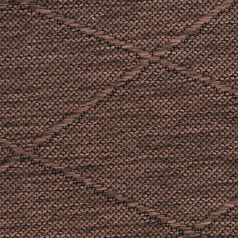 Nourison Practical Solutions Outdoor Mocha 8' x Round Area - سجادة، سهلة التنظيف، لا تساقط، غرفة النوم، غرفة المعيشة، غرفة الطعام، السطح، الفناء الخلفي، الفناء (8 دائرية) in Kuwait