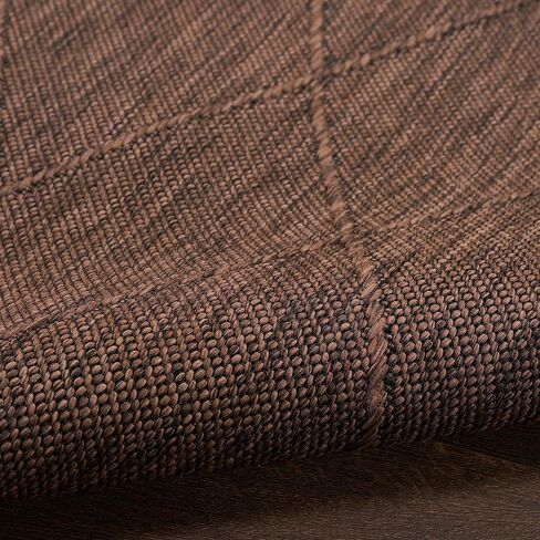 Nourison Practical Solutions Outdoor Mocha 8' x Round Area - سجادة، سهلة التنظيف، لا تساقط، غرفة النوم، غرفة المعيشة، غرفة الطعام، السطح، الفناء الخلفي، الفناء (8 دائرية) in Kuwait