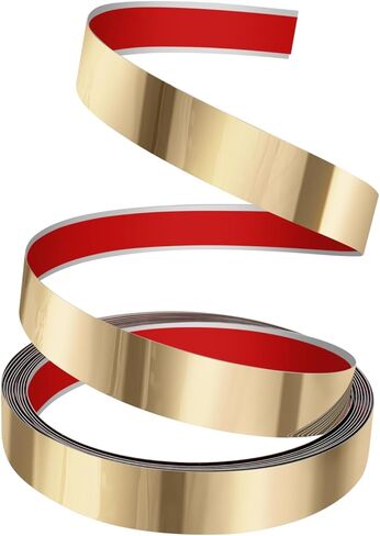 قالب تقليم حائط DiGMiG مقاس 16.4 قدم × 0.4 بوصة، قالب تقليم قابل للتقشير والعصا، مرآة معدنية مرنة ذاتية اللصق مثل اللمسة النهائية للجدار، المرآة، الأثاث، الباب، خزانة الملابس، ديكور المنزل (ذهبي - 16.4 قدم × 0.4 بوصة) in Kuwait