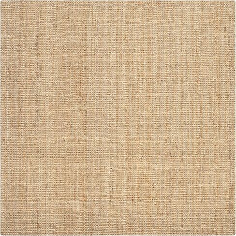 SAFAVIEH Natural Fiber Collection Area Rug - 9' Square, Natural, Handmade Farmhouse Jute, Ideal for High Traffic Areas in Living Room, Bedroom (NF747A) in Saudi Arabia