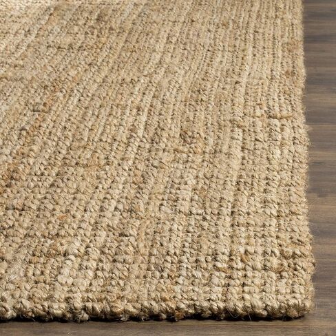 SAFAVIEH Natural Fiber Collection Area Rug - 9' Square, Natural, Handmade Farmhouse Jute, Ideal for High Traffic Areas in Living Room, Bedroom (NF747A) in Saudi Arabia