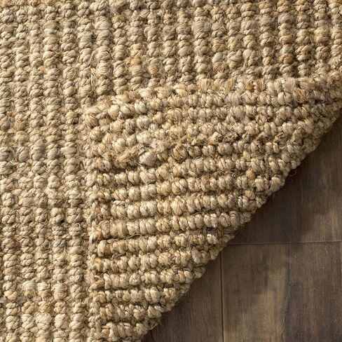 SAFAVIEH Natural Fiber Collection Area Rug - 9' Square, Natural, Handmade Farmhouse Jute, Ideal for High Traffic Areas in Living Room, Bedroom (NF747A) in Saudi Arabia