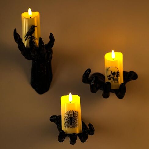 Halloween Decorations Indoor/Outdoor,3pcs Creepy Hands Wall Mountable with 3pcs Halloween led Lights and Remote Controlled,Halloween Wall Decor,Gothic Wall Decorations Indoor in Saudi Arabia