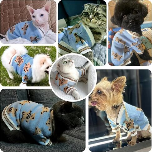 ABRRLO Small Dog Sweaters Cardigans Clothes for Small Medium Dogs Boy Girl in Saudi Arabia