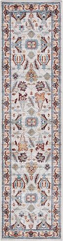 سجادة SAFAVIEH Bayside Collection - 2'2" x 8'، بيج وأزرق، تصميم شرقي تقليدي، لا يتساقط ويسهل العناية بها، يمكن غسلها في الغسالة، مثالية للمناطق ذات الحركة العالية في غرفة المعيشة وغرفة النوم (BAY112B) in Saudi Arabia