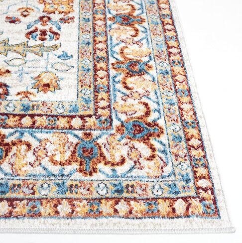 سجادة SAFAVIEH Bayside Collection - 2'2" x 8'، بيج وأزرق، تصميم شرقي تقليدي، لا يتساقط ويسهل العناية بها، يمكن غسلها في الغسالة، مثالية للمناطق ذات الحركة العالية في غرفة المعيشة وغرفة النوم (BAY112B) in Saudi Arabia