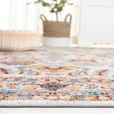 سجادة SAFAVIEH Bayside Collection - 2'2" x 8'، بيج وأزرق، تصميم شرقي تقليدي، لا يتساقط ويسهل العناية بها، يمكن غسلها في الغسالة، مثالية للمناطق ذات الحركة العالية في غرفة المعيشة وغرفة النوم (BAY112B) in Saudi Arabia