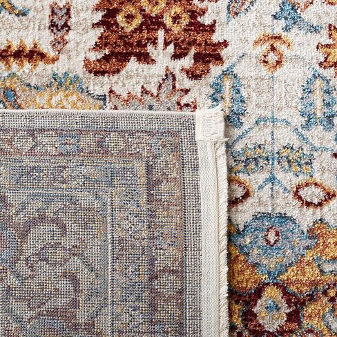 سجادة SAFAVIEH Bayside Collection - 2'2" x 8'، بيج وأزرق، تصميم شرقي تقليدي، لا يتساقط ويسهل العناية بها، يمكن غسلها في الغسالة، مثالية للمناطق ذات الحركة العالية في غرفة المعيشة وغرفة النوم (BAY112B) in Saudi Arabia