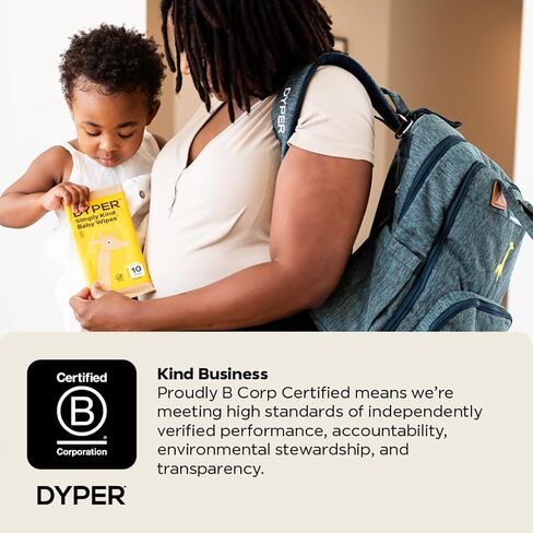 DYPER Baby Wipes | 99% Water Wipes | 100% Plant-Based | Hypoallergenic for Sensitive Skin | Honest Ingredients | Fragrance Free | Plastic-Free | Unscented | Single Pack, 60 Wipes in Kuwait