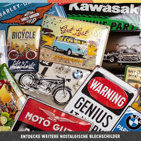 Nostalgic-Art Retro tin sign, 5.9" x 7.9", official license product (OLP), BMW – Parking Only Blue – Gift idea for BMW fans, made of metal, vintage design in Saudi Arabia