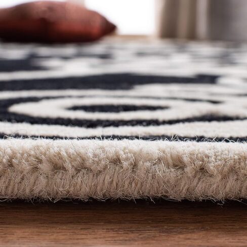 SAFAVIEH Soho Collection 6' x 9' Black/Ivory SOH120A Handmade Premium Wool & Viscose Area Rug in Saudi Arabia