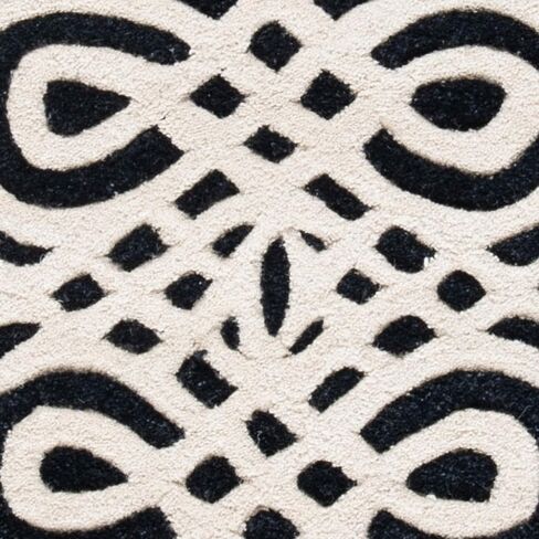 SAFAVIEH Soho Collection 6' x 9' Black/Ivory SOH120A Handmade Premium Wool & Viscose Area Rug in Saudi Arabia