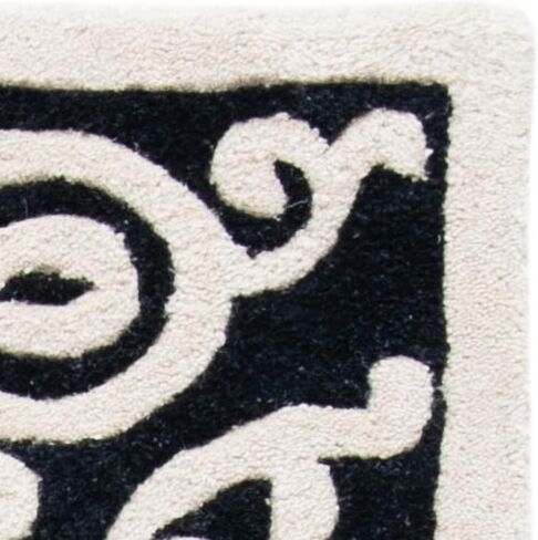 SAFAVIEH Soho Collection 6' x 9' Black/Ivory SOH120A Handmade Premium Wool & Viscose Area Rug in Saudi Arabia