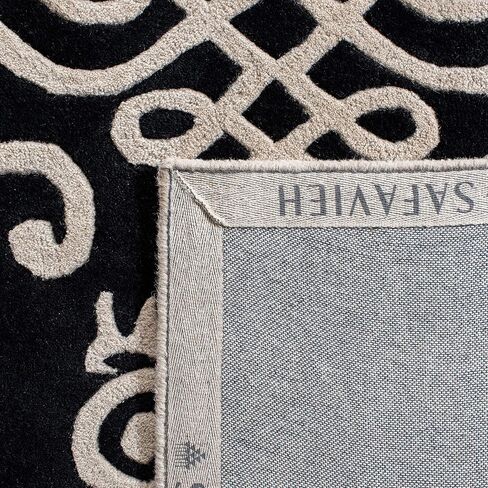 SAFAVIEH Soho Collection 6' x 9' Black/Ivory SOH120A Handmade Premium Wool & Viscose Area Rug in Saudi Arabia
