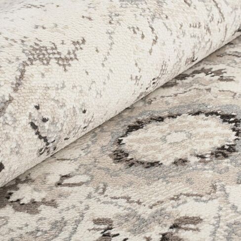 Superior Designer Nysa 8' x 10'Area Rug, Soft Durable, Vintage, Compatible, Hardwood Floors, Living Room, Durable Polypropylene Non Slip Rugs, Home, Office Areas, Living Room Rug, Slate in Saudi Arabia