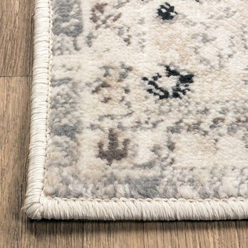 Superior Designer Nysa 8' x 10'Area Rug, Soft Durable, Vintage, Compatible, Hardwood Floors, Living Room, Durable Polypropylene Non Slip Rugs, Home, Office Areas, Living Room Rug, Slate in Saudi Arabia